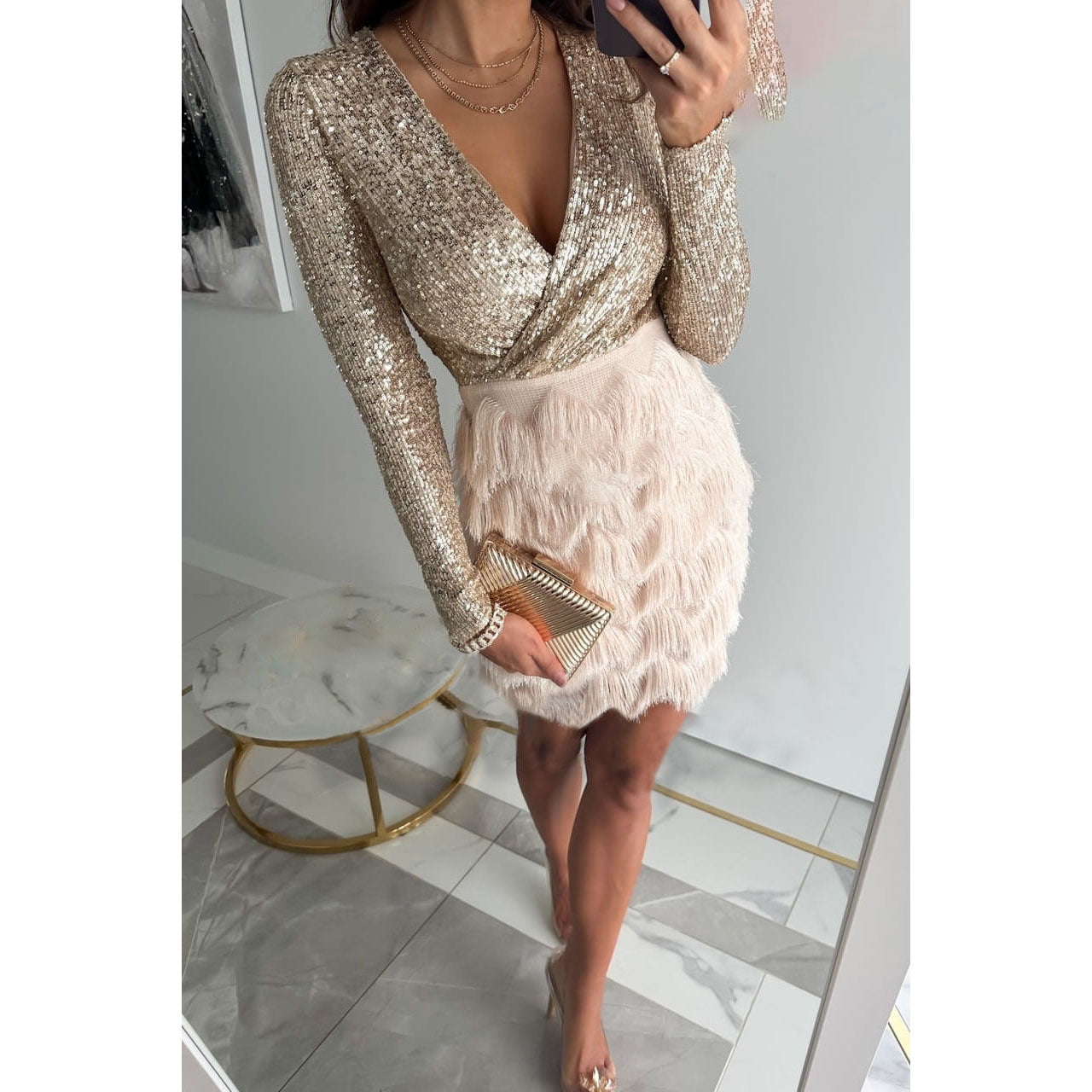 Olivia | Elegant Dress with Fringes