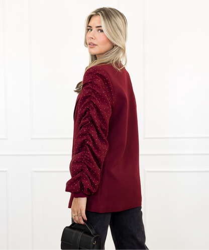 Kayla Strass blazer in bordeaux